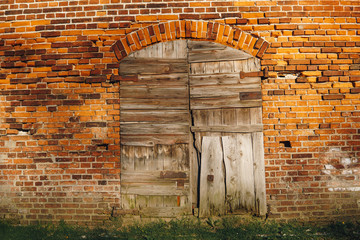 old battered wooden door