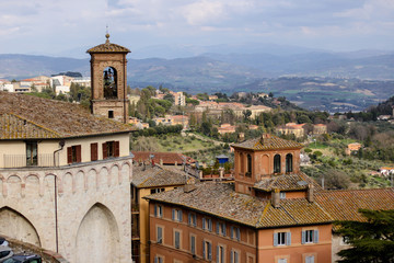 Fototapeta na wymiar View of Perugia town, Umbria region, Italy