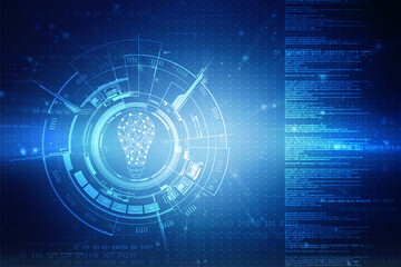 Obraz premium 2d illustration bulb future technology, innovation background, creative idea concept 