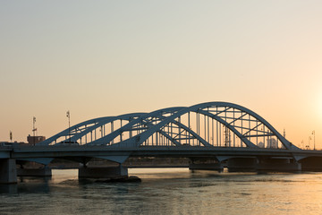 Fototapeta na wymiar Maqta Bridge, Abu Dhabi, United Arab Emirates