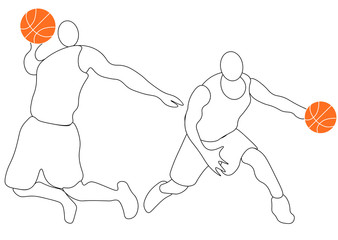 Silhouette of a basketball player. Background