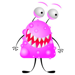 Funny cute cartoon monster character. Vector illustration.