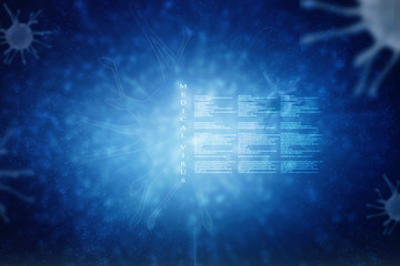 3d rendering Virus bacteria cells background