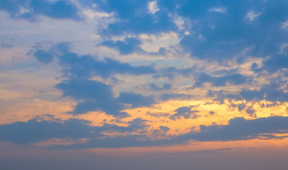 sky and cloud at the sunset time