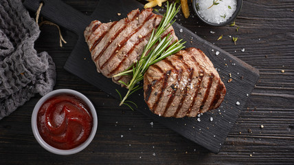 grilled beef steaks