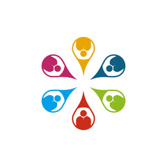 Community and adoption care logo design vector template