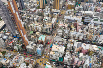 Top view of Hong Kong residential city