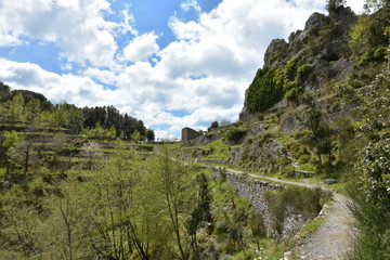 Nature trail on the mountains of the Amalfi coast