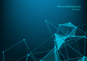 Geometric graphic background molecule and communication. Big data complex with compounds. Perspective backdrop. Minimal array. Digital data visualization. Scientific cybernetic vector illustration