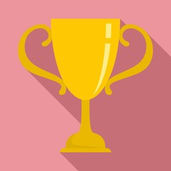 Sport gold cup icon. Flat illustration of sport gold cup vector icon for web design