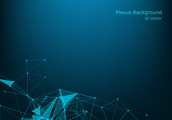 Abstract polygonal background with connected lines and dots. Minimalistic geometric pattern. Molecule structure and communication. Graphic plexus background. Science, medicine, technology concept