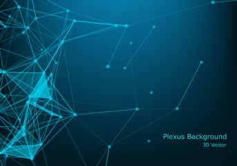 Abstract polygonal space low poly dark background with connecting dots and lines. Connection structure.