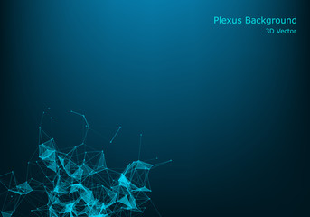 Abstract technology background. Science background. Big data. Background vector. Plexus effect. Network connection structure. Vector illustration.