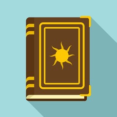 Old fortune book icon. Flat illustration of old fortune book vector icon for web design