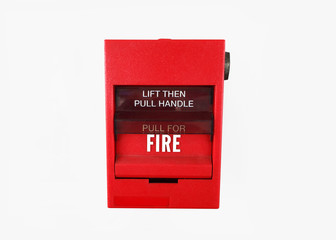 Fire alarm on the wall , pulling fire alarm and emergency phone plug