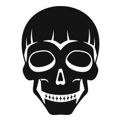 Smiling skull head icon. Simple illustration of smiling skull head vector icon for web design isolated on white background