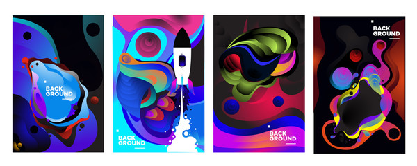 set of banner templates. universe. space. space trip. design. vector illustration.