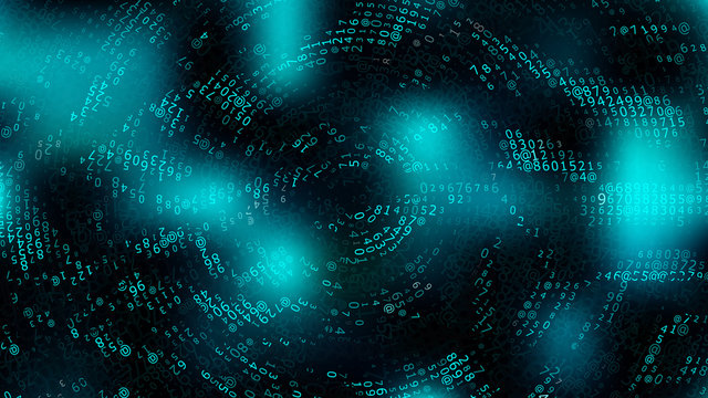 Black and Turquoise Binary Code Background
