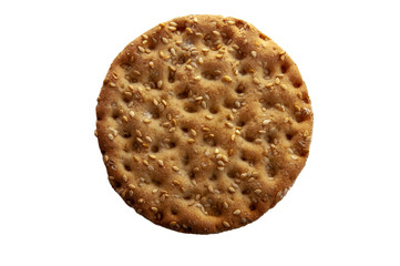 Cookies with sesame seeds on white isolated background