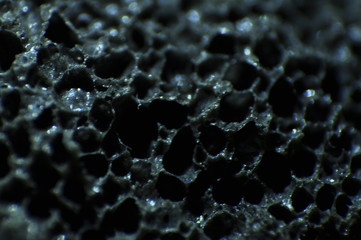 A piece of pumice, photographed with magnification.