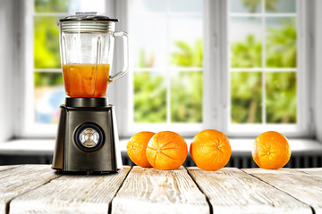 blender in kitchen and window space 