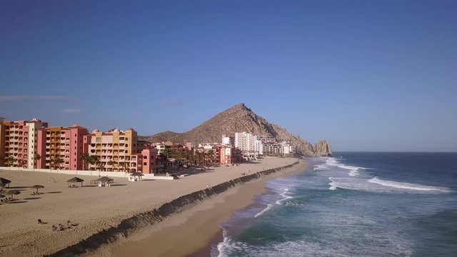 Los Cabos Mexico - Cabo San Lucas, The Playa Grande Resort & Grand Spa. Pan Right Showing Hotel.