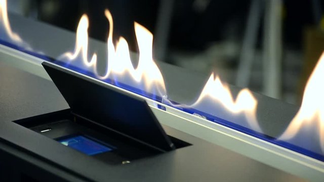 One Biofireplace burn on ethanol gas.