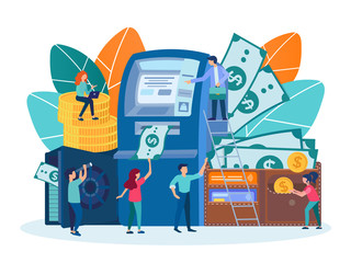 People make cash transactions with cash and credit cards.