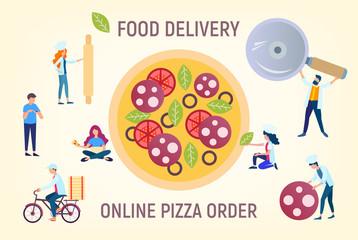 Pizza online order vector illustration.