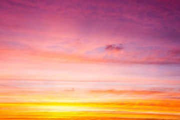 colorful dramatic sky with cloud at sunset