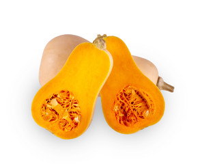 Butternut squash isolated on white background