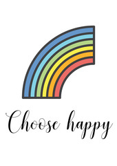 rainbow choose happy quote poster