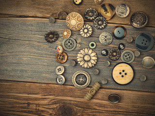 still life with vintage buttons