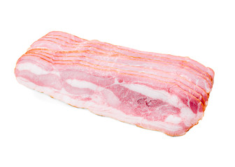 ham slices isolated on white background