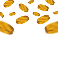Falling down golden coin for finance economy market surprise gift money