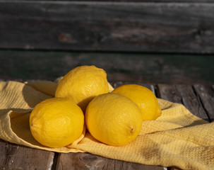 lemons on a wood background
