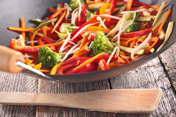 fried vegetable in cooking pan