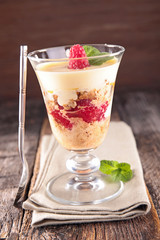 tiramisu and raspberry