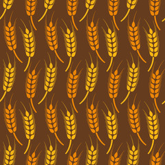 Seamless pattern of ears of wheat