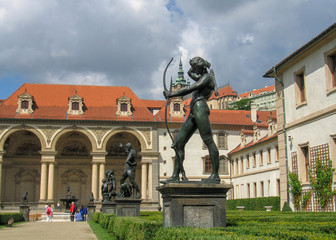 Bronze beautiful sculptures in Wallenstein Garden  (Valdstejnska zahrada). Prague