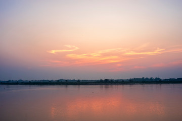 Fototapeta na wymiar Morning in the Mekong River