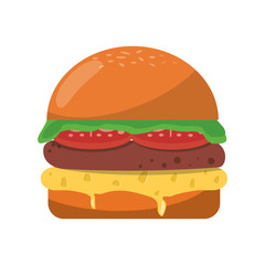 Hamburger fast food cartoon