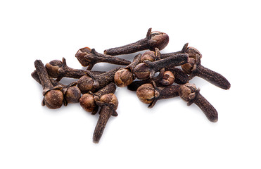 dry cloves on white background