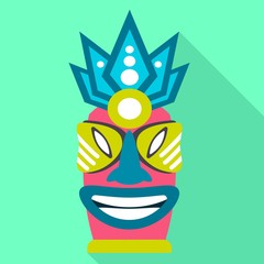 Totem idol icon. Flat illustration of totem idol vector icon for web design