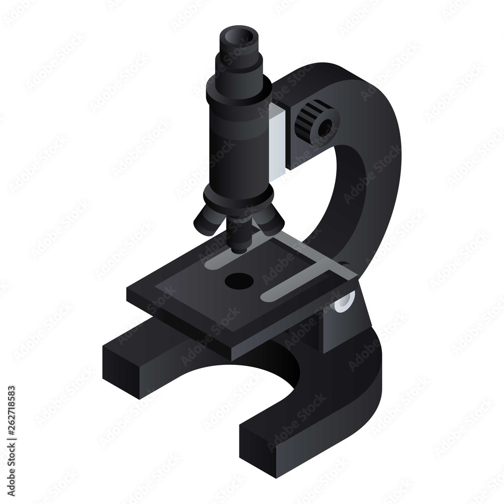 Poster black lab microscope icon. isometric of black lab microscope vector icon for web design isolated on 