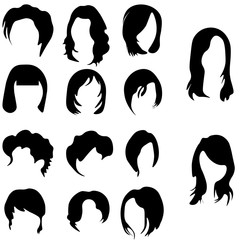 Hair style collection silhouette
