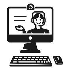 Online webinar icon. Simple illustration of online webinar vector icon for web design isolated on white background