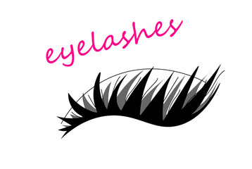 Eyelash extension logo. Vector illustration in a modern style.