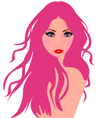  girl hair pink.