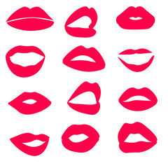 Set of red lips vector